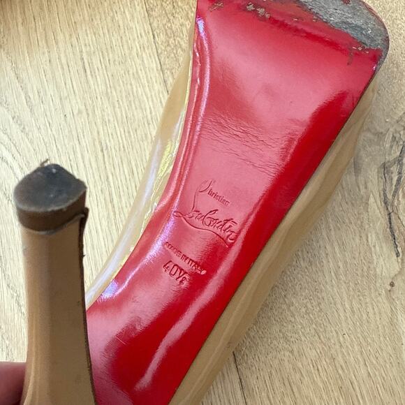 Christian Louboutin Stiletto Pumps Patent Size 40.5 Camel Brown - Picture 7 of 10